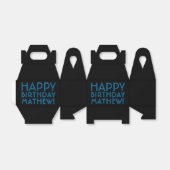Happy Birthday (JEDER NAME) | Blau & Schwarz (oder Geschenkschachtel (Ungefaltet)