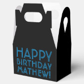 Happy Birthday (JEDER NAME) | Blau & Schwarz (oder Geschenkschachtel (Geöffnet)