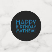 Happy Birthday (JEDER NAME) | Blau & Schwarz (oder Konfetti (Klein Vorderseite)