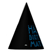 Happy Birthday (JEDER NAME) | Blau & Schwarz (oder Partyhütchen (Links)