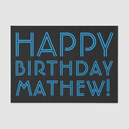 Happy Birthday (JEDER NAME) | Blau & Schwarz (oder Seidenpapier (Vorderseite)