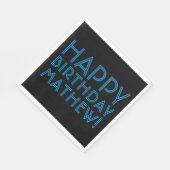 Happy Birthday (JEDER NAME) | Blau & Schwarz (oder Serviette (Ecke)
