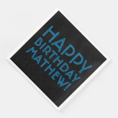 Happy Birthday (JEDER NAME) | Blau & Schwarz (oder Serviette (Ecke)