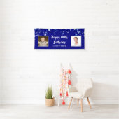 Happy Birthday JEDES ALTER Blue Stars Personalisie Banner (Insitu)