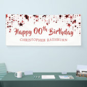 Happy Birthday JEDES ALTER Rote Sterne Name Banner (Messe)