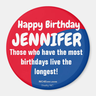 Happy Birthday JENNIFER Kühlschrank Magnet