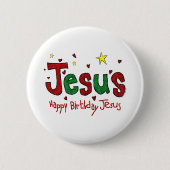 Happy Birthday Jesus Button (Vorderseite)