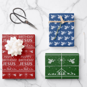 Happy Birthday Jesus Christlich Weihnachten Geburt Geschenkpapier Set