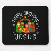 Happy Birthday Jesus Christmas Pajamas Xmas Squad  Mousepad (Vorne)