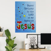 'Happy Birthday Jesus': Ein großer Weihnachtsgummi Poster (Heimbüro)