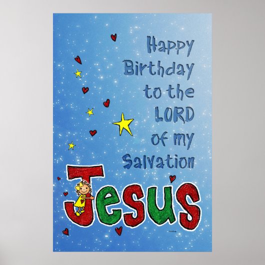 'Happy Birthday Jesus': Ein großer Weihnachtsgummi Poster (Vorne)