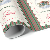 "Happy Birthday Jesus' - Faith Based Christmas  Geschenkpapier (Rolleneckpunkt)