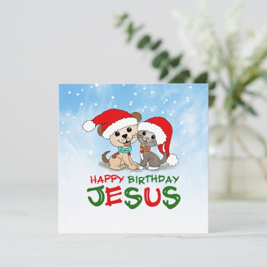 Happy Birthday Jesus Feiertagskarte (Stehend Vorderseite)