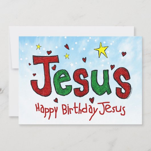Happy Birthday Jesus Feiertagskarte (Vorderseite)