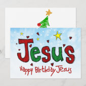 Happy Birthday Jesus Feiertagskarte (Vorne/Hinten)