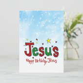Happy Birthday Jesus Feiertagskarte (Stehend Vorderseite)