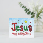 Happy Birthday Jesus Feiertagskarte (Stehend Vorderseite)