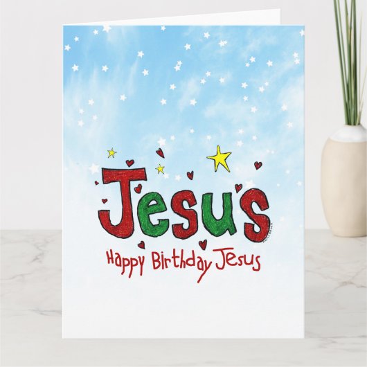 Happy Birthday Jesus Karte (Vorderseite)