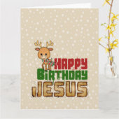 Happy Birthday Jesus Karte (Gelbe Blume)