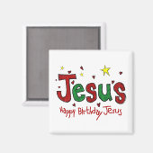 Happy Birthday Jesus Magnet (Vorderseite/Rückseite)