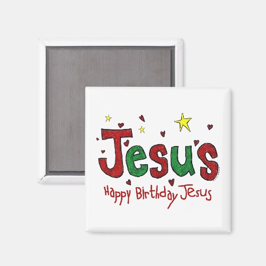 Happy Birthday Jesus Magnet (Vorderseite/Rückseite)