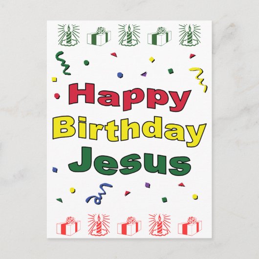 Happy Birthday Jesus Postkarte (Vorderseite)