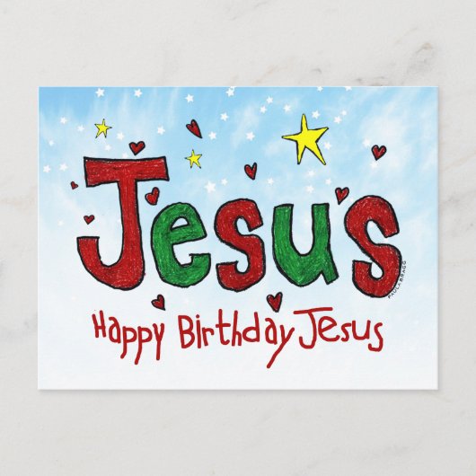 Happy Birthday Jesus Postkarte (Vorderseite)
