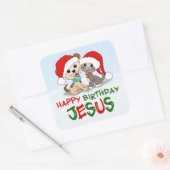 Happy Birthday Jesus Quadratischer Aufkleber (Umschlag)