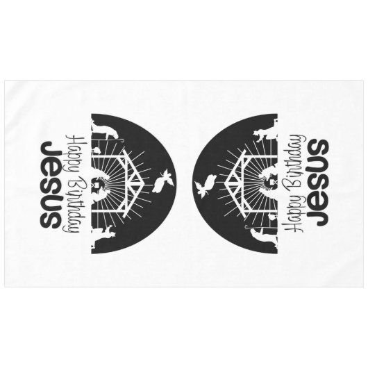 Happy Birthday Jesus Tischdecke (Vorderseite (Horizontal))