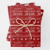 Happy Birthday Jesus Ugly Weihnachten Sweater Desi Geschenkpapier Set (Beispiel)