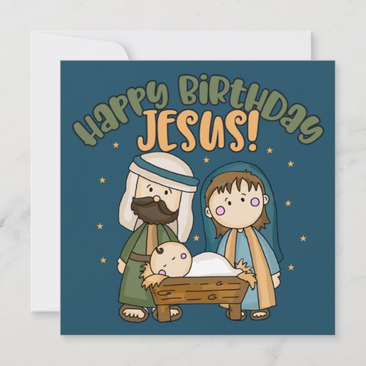 Happy Birthday Jesus Weihnachts Grußkarte Mitteilungskarte (Vorderseite)