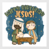 Happy Birthday Jesus Window Cloning Fensteraufkleber (Blatt)