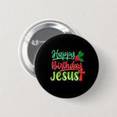 Happy Birthday Jesus Xmas Merry Christmas Gift Button (Vorne & Hinten)
