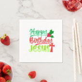 Happy Birthday Jesus Xmas Merry Christmas Gift Serviette (Beispiel)