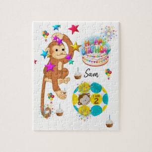 Happy Birthday Jigsaw Puzzle Affe Zwei Jahre alt