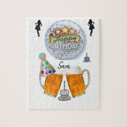 Happy Birthday Jigsaw Puzzle Beer (Vertikal)