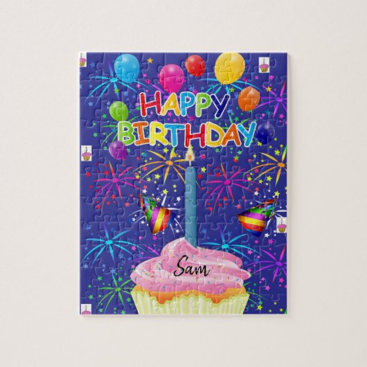 Happy Birthday Jigsaw Puzzle Blue (Vertikal)