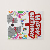 Happy Birthday Jigsaw Puzzle Cats (Horizontal)