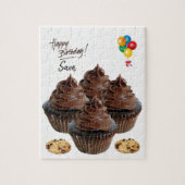 Happy Birthday Jigsaw Puzzle Chocolate Cupcakes (Vertikal)
