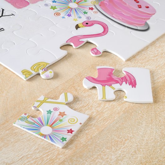 Happy Birthday Jigsaw Puzzle Flamingo (Seite)