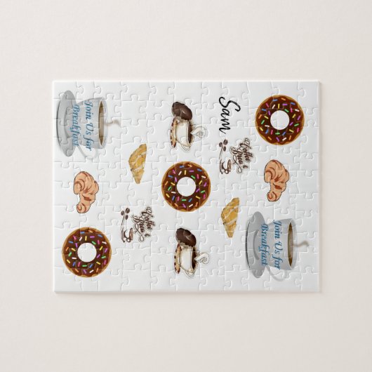Happy Birthday Jigsaw Puzzle Kaffee Donuts (Horizontal)