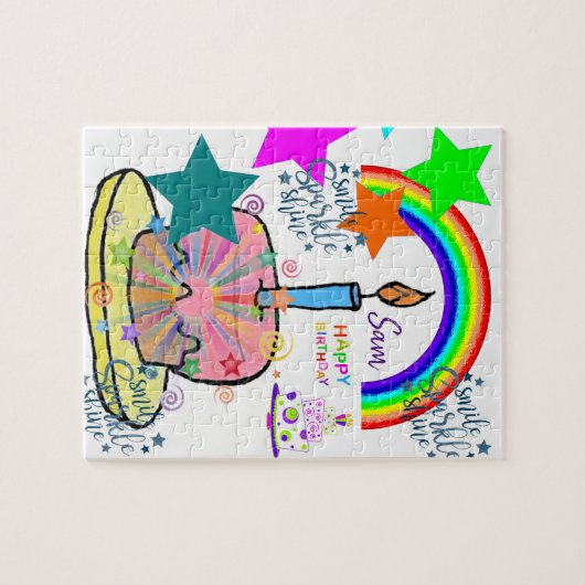 Happy Birthday Jigsaw Puzzle Rainbow (Horizontal)