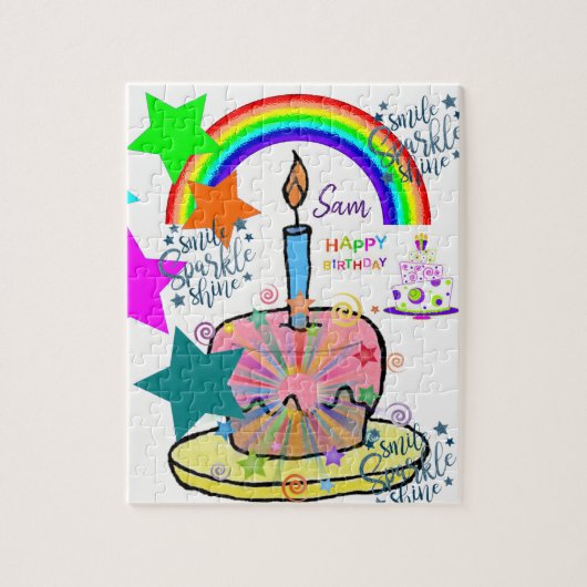 Happy Birthday Jigsaw Puzzle Rainbow (Vertikal)