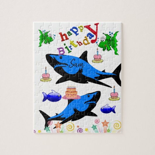 Happy Birthday Jigsaw Puzzle Shark (Vertikal)