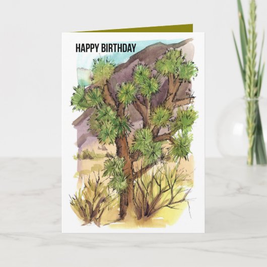 Happy Birthday Joshua Tree Wüste Landschaft Karte (Vorderseite)