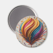 Happy Birthday Joy Circle Magnet (Vorderseite/Rückseite)