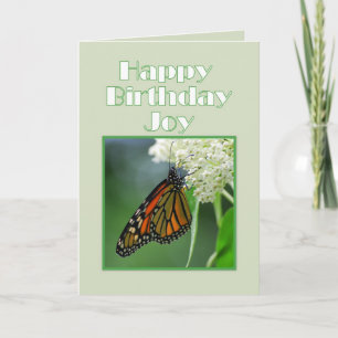 Happy Birthday Joy Monarch Butterfly Karte