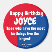 Happy Birthday JOYCE Kühlschrank Magnet (Vorne)