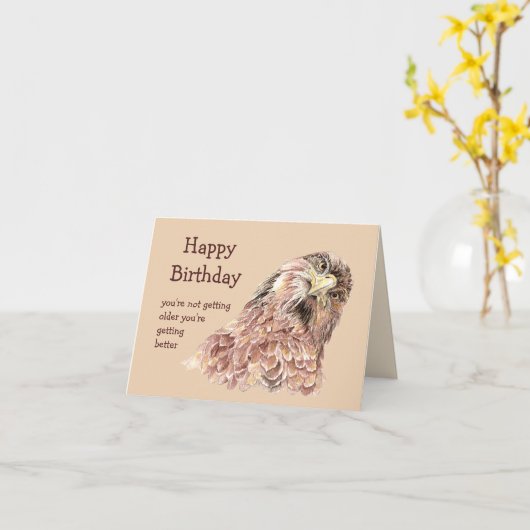 Happy Birthday Judgmental Fun Hawk Card Karte (Gelbe Blume)