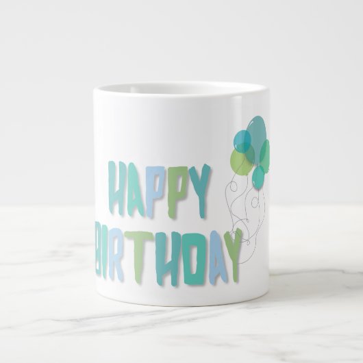 Happy Birthday Jumbo-Tasse (Vorderseite)